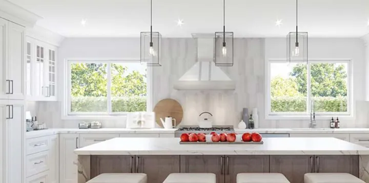 The 3D design of the kitchen